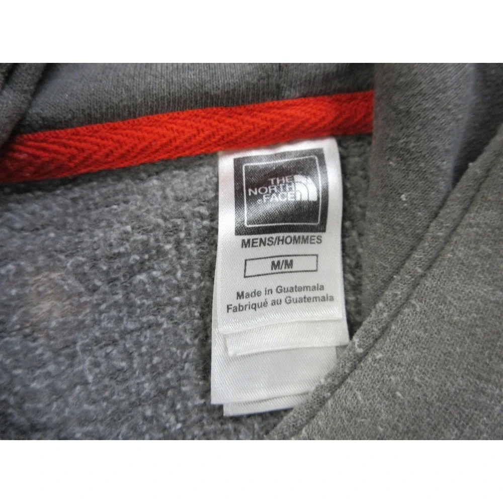 The North Face Hoodie Mens Medium Gray Bleach Dye Fleece Pullover Sweatshirt